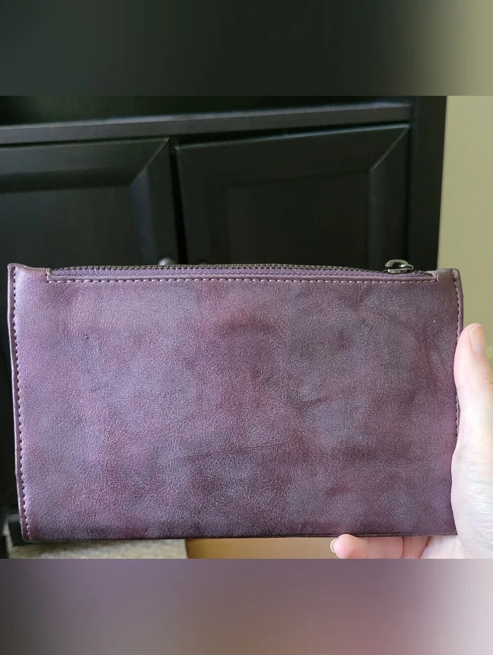 Mossimo Supply Co. Plum Suede Zip Wallet